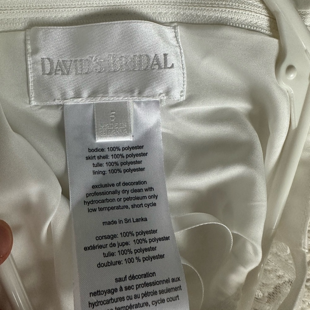 DAVID'S BRIDAL crochet flower girl dress- does NOT include basket or wreath - Picture 4 of 6